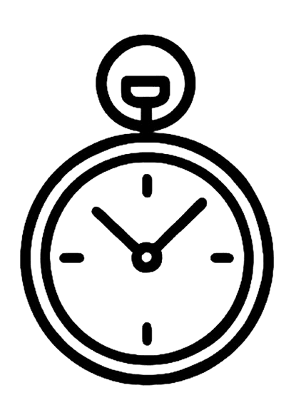 Premium travel response within 24 hours icon featuring elegant watch