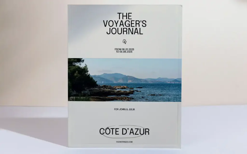 The Voyager’s Journal Côte d’Azur edition showcasing curated luxury travel inspirations