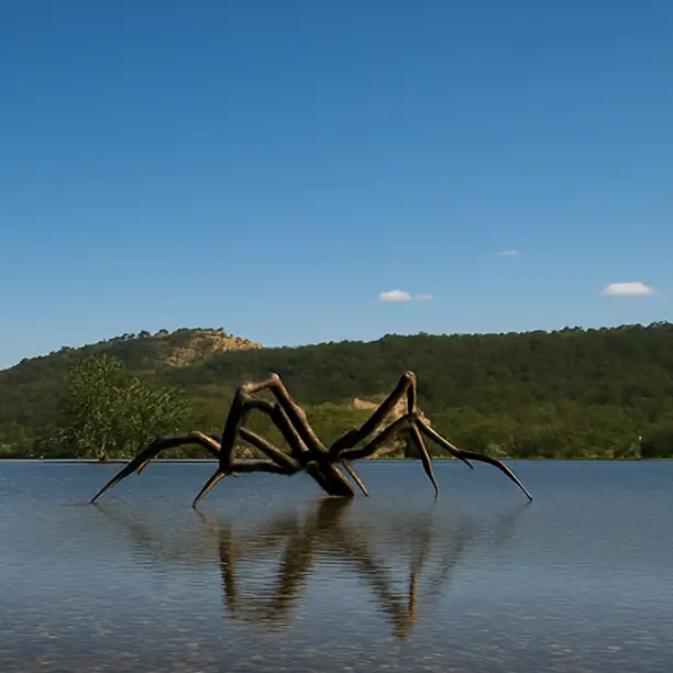 Modern outdoor art sculpture near vineyard in France