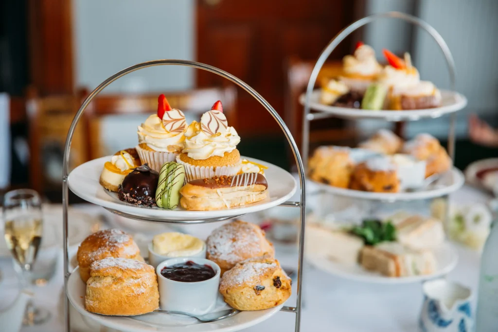 Gourmet platter of desserts in an autumn atmosphere