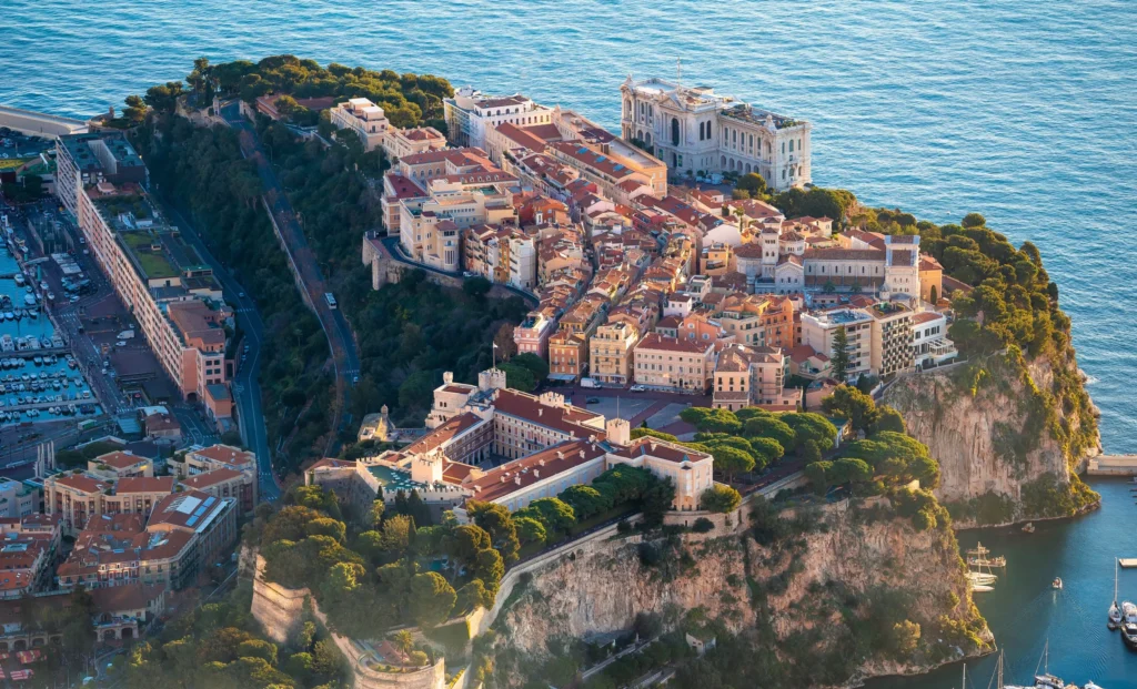 Exclusive aerial view of Monaco’s cliffside old town and luxury harbor