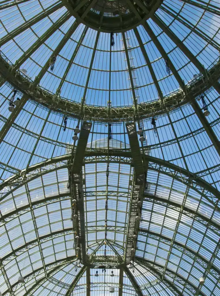 The glass and iron dome of the Grand Palais in Paris