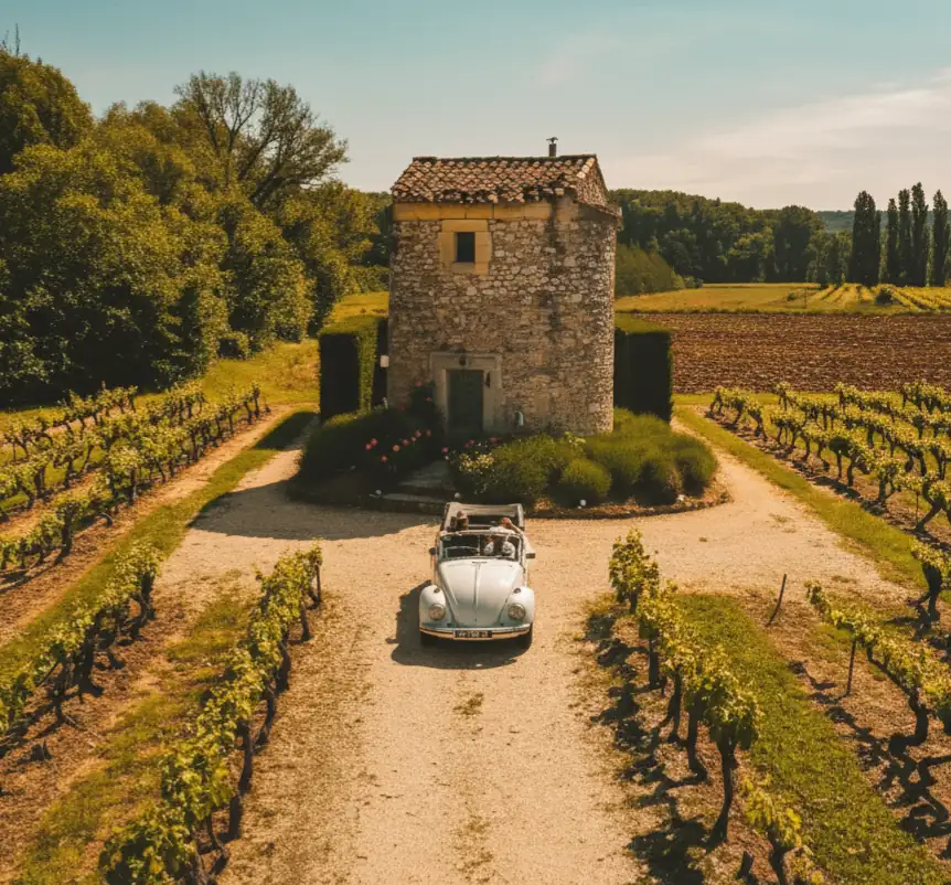 Private vineyard estate tour for honeymooners in French wine country