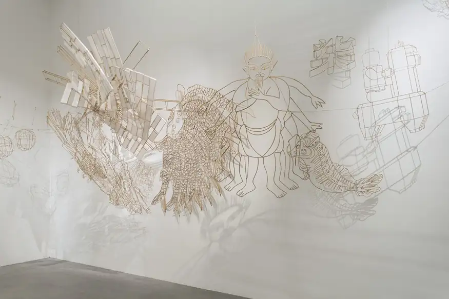 Ai Weiwei Mountains and Seas art installation with intricate white paper sculpture at Château La Coste