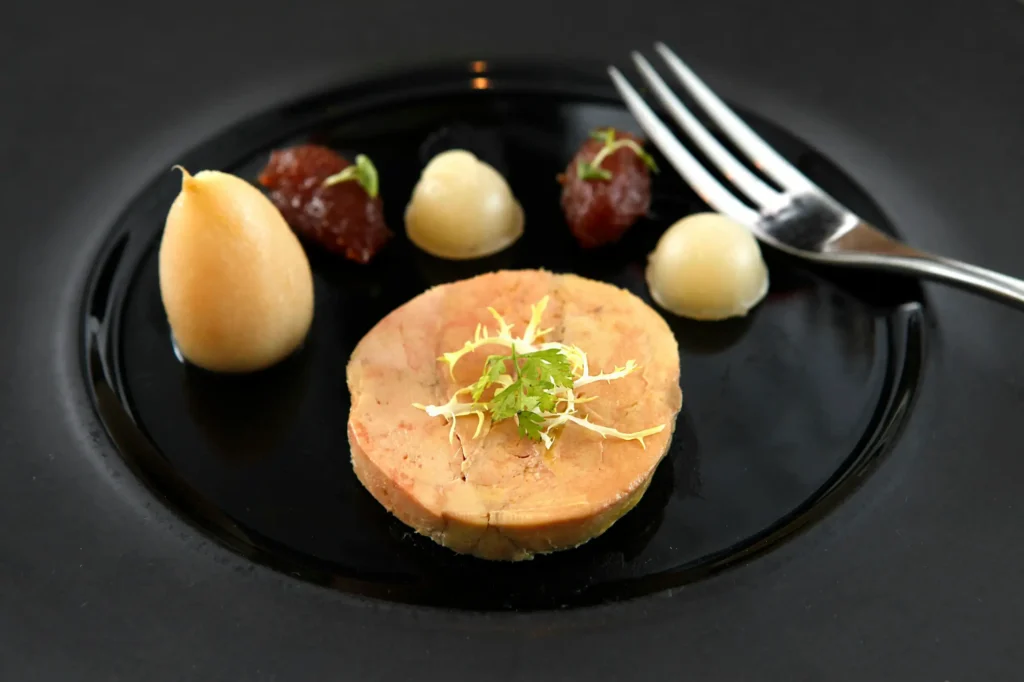 Elegant foie gras presentation showcasing French fine dining excellence