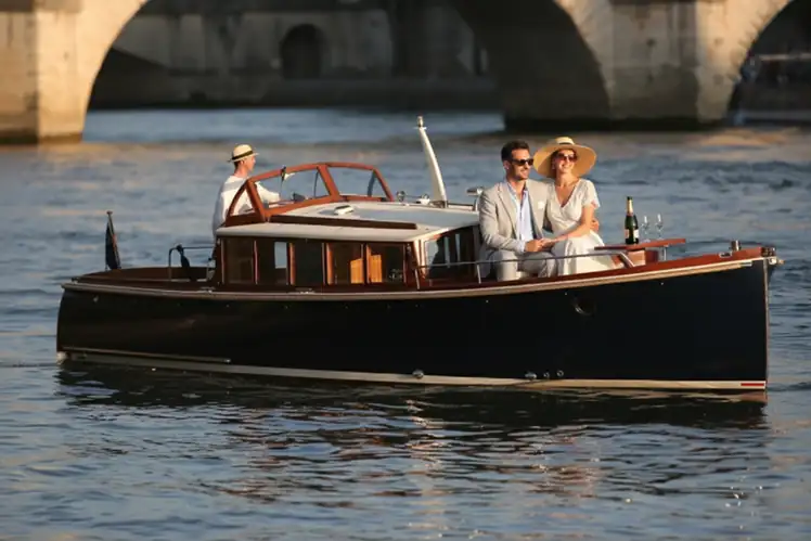Fine crystal champagne service at luxury Paris hotel