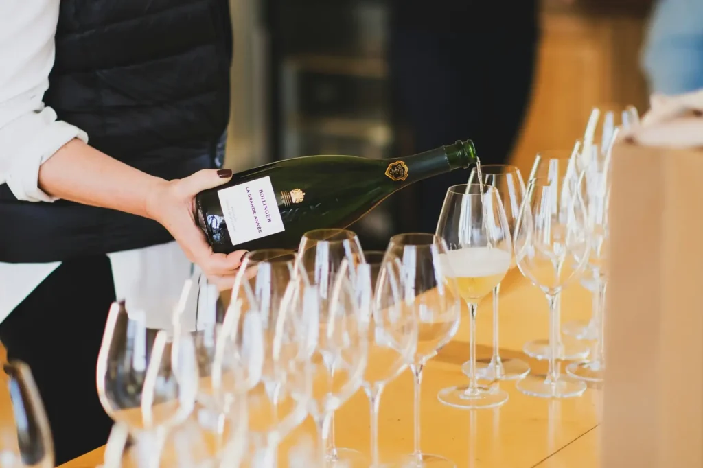 Exclusive champagne tasting with multiple sparkling wine glasses