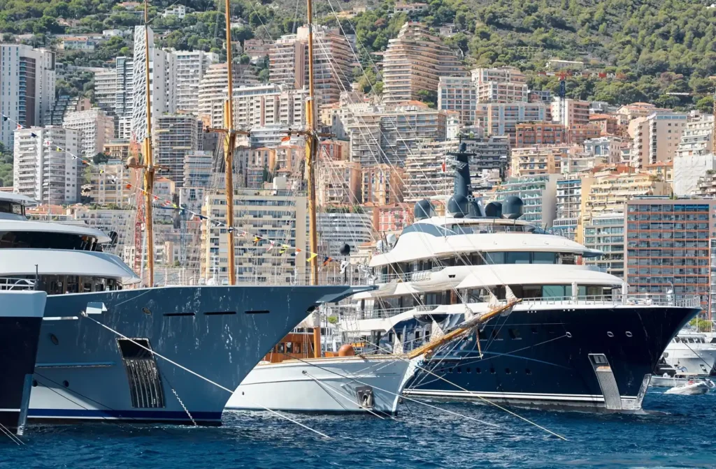 Monaco Yacht Show 2026, Luxury superyachts moored at Port Hercules with Monaco skyline in the background
